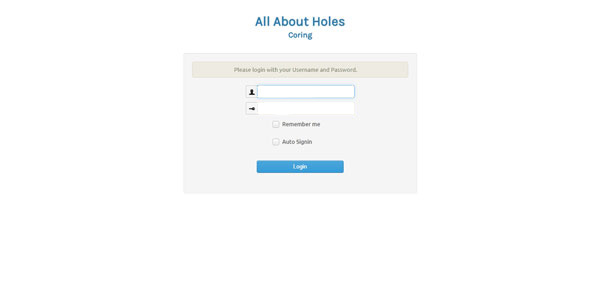 All About Holes Website Home Screen